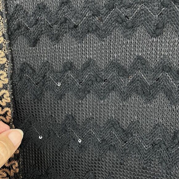 Ali Miles Tunic Top Womens Small Boho Stretch Mixed Knit Textured Art To Wear - Picture 6 of 6